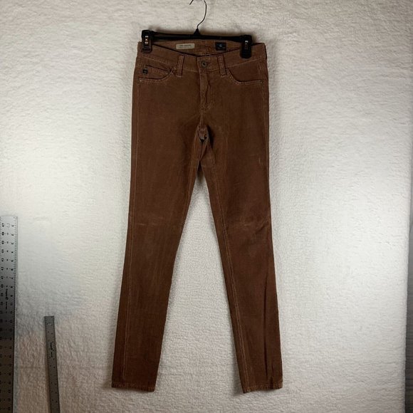 AG‎ Adriano Goldschmied Jeans Women's 26R Brown Low-Rise Corduroy Jegging 7366 - Picture 1 of 9